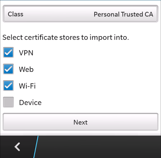 Installing a new certificate in Blackberry