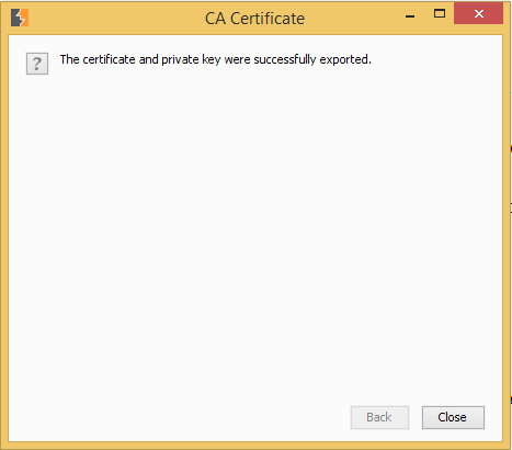 Exporting CA finished