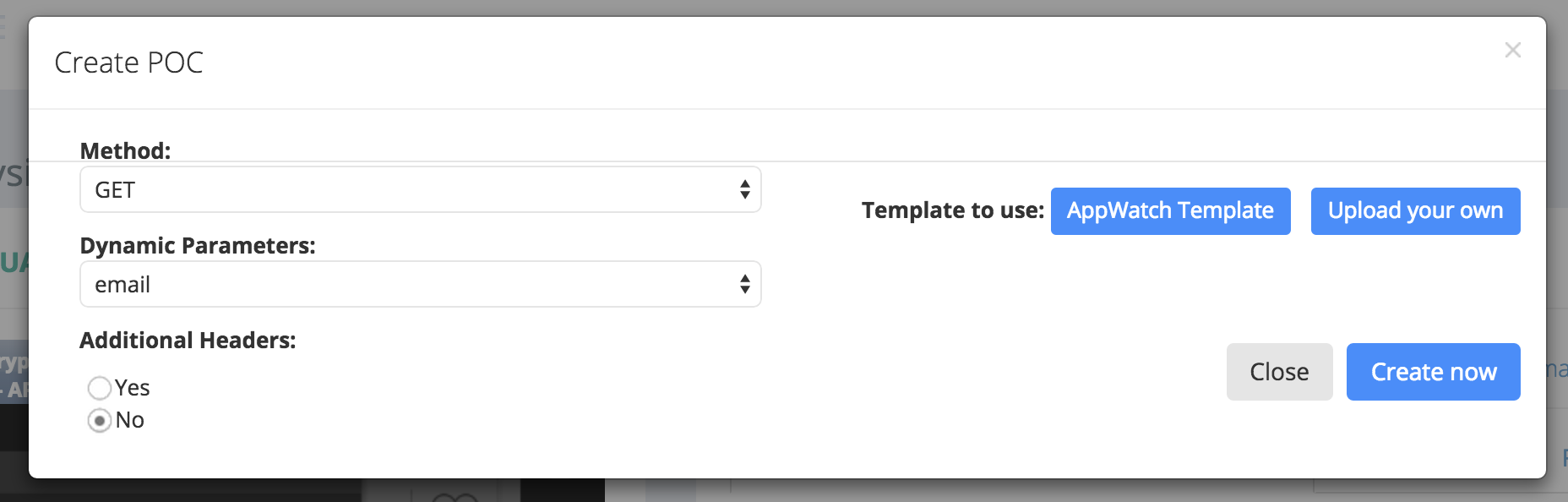 Automated POC creation in AppWatch