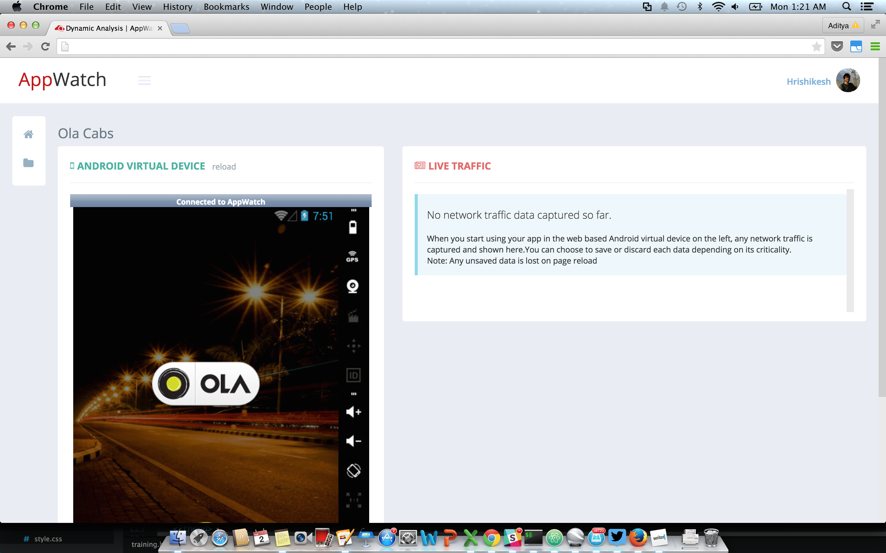 Analysing Ola Cabs in AppWatch 