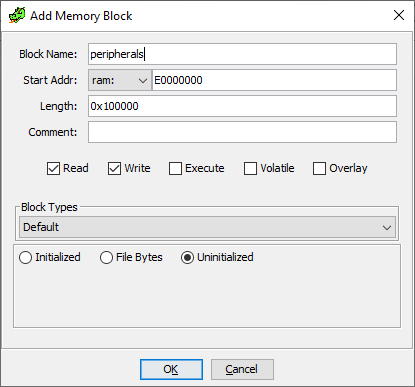 Adding the peripherals memory block